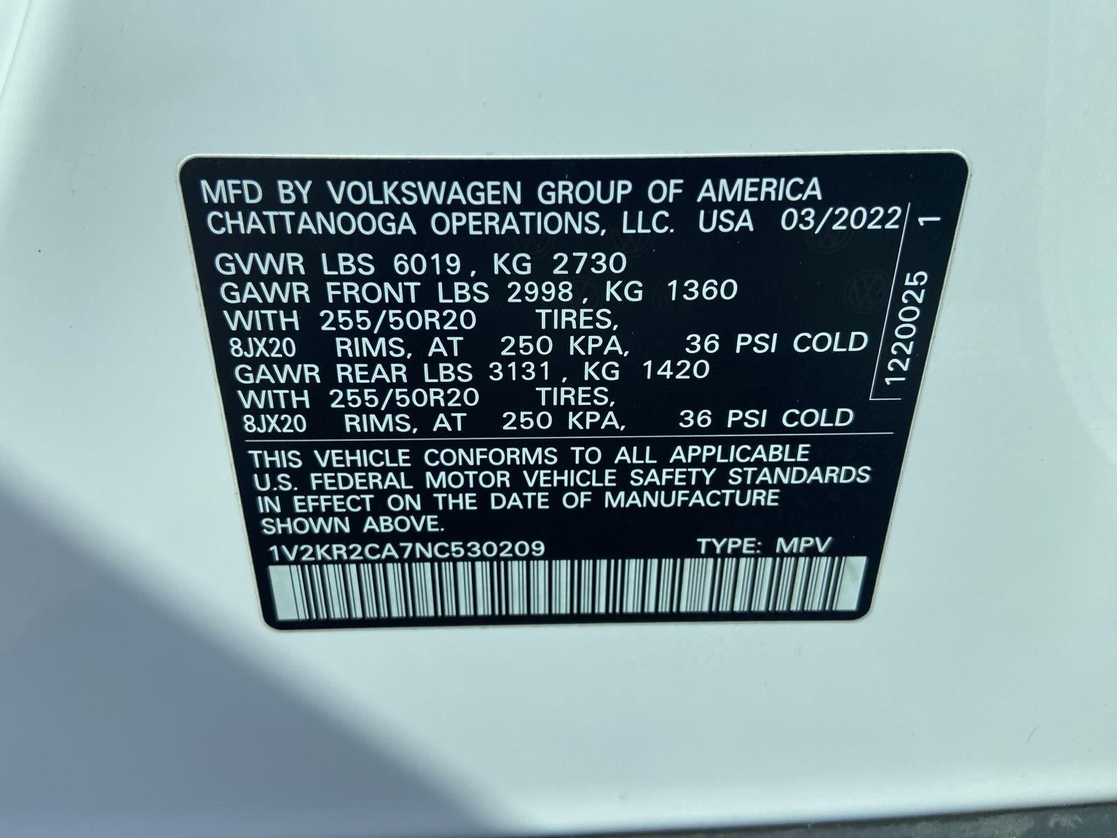 2022 Volkswagen Atlas 3.6L V6 SE w/Technology