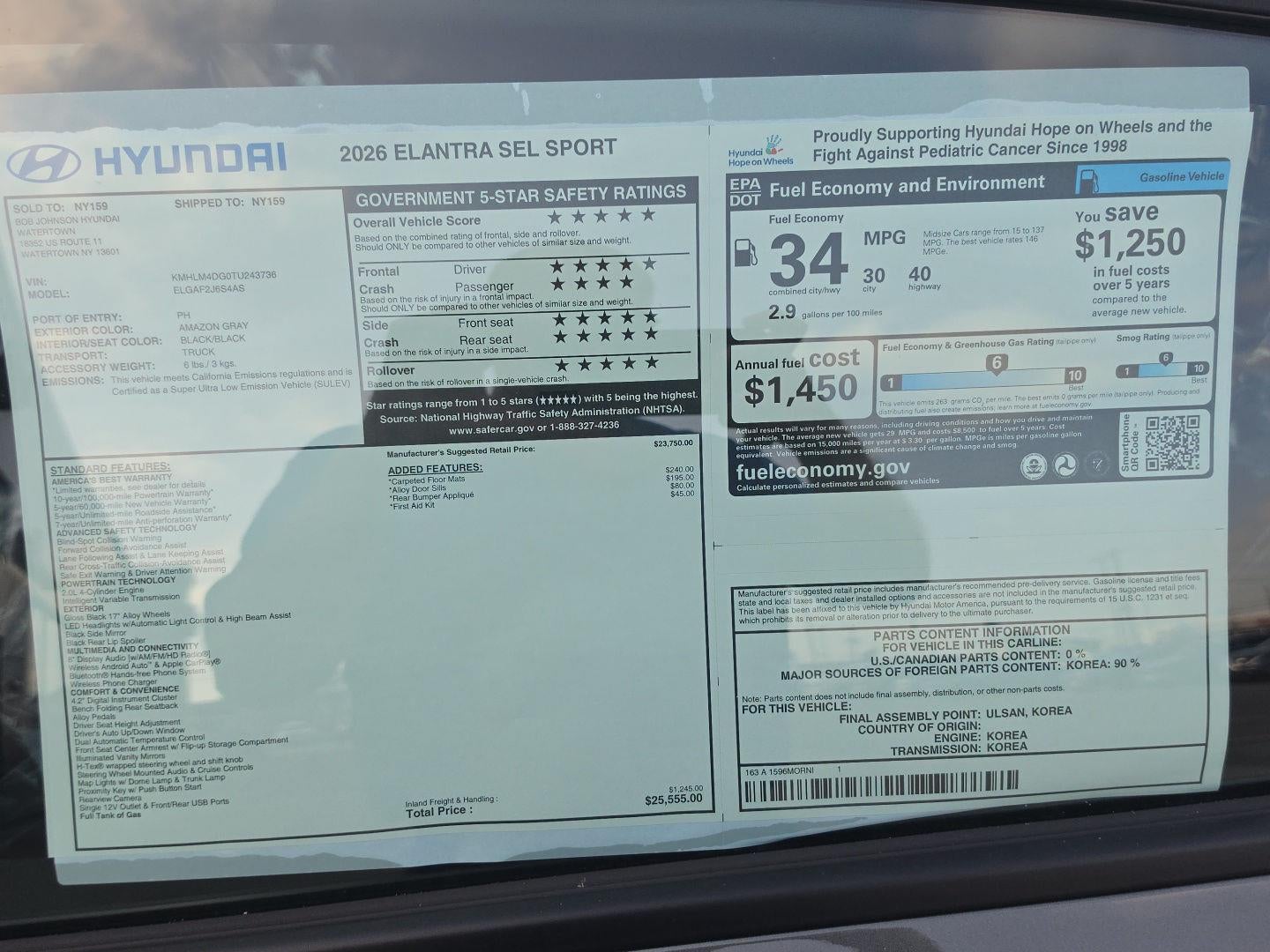 2026 Hyundai ELANTRA SEL Sport