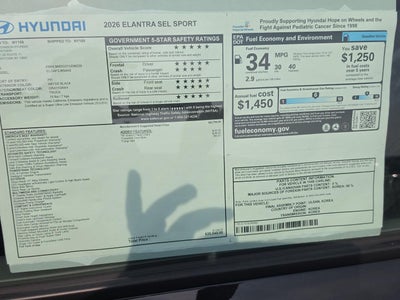 2026 Hyundai ELANTRA SEL Sport