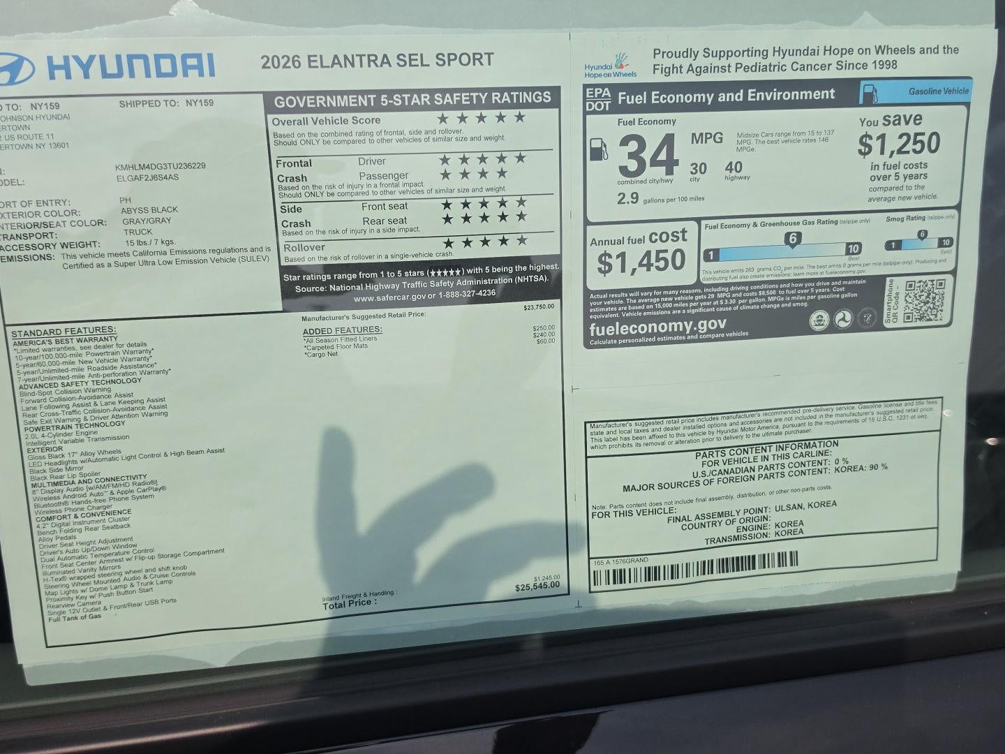 2026 Hyundai ELANTRA SEL Sport