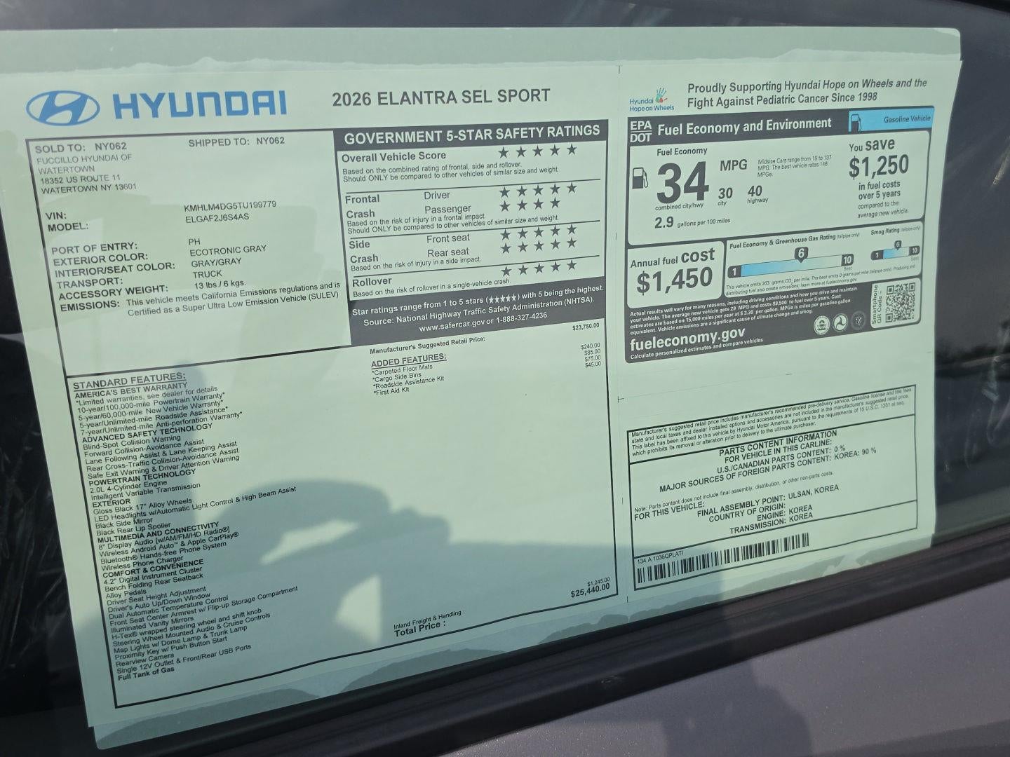 2026 Hyundai ELANTRA SEL Sport